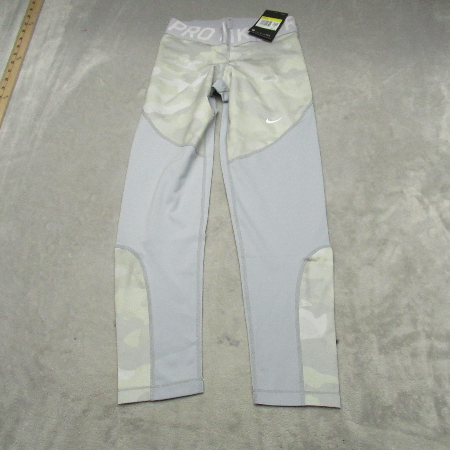 Nike Pro Leggings Womens Small Camo White Tight 7/8 Dri-Fi Train 22x24 $55 New